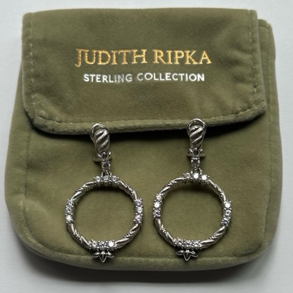 Judith Ripka Sterling Silver CZ Earrings